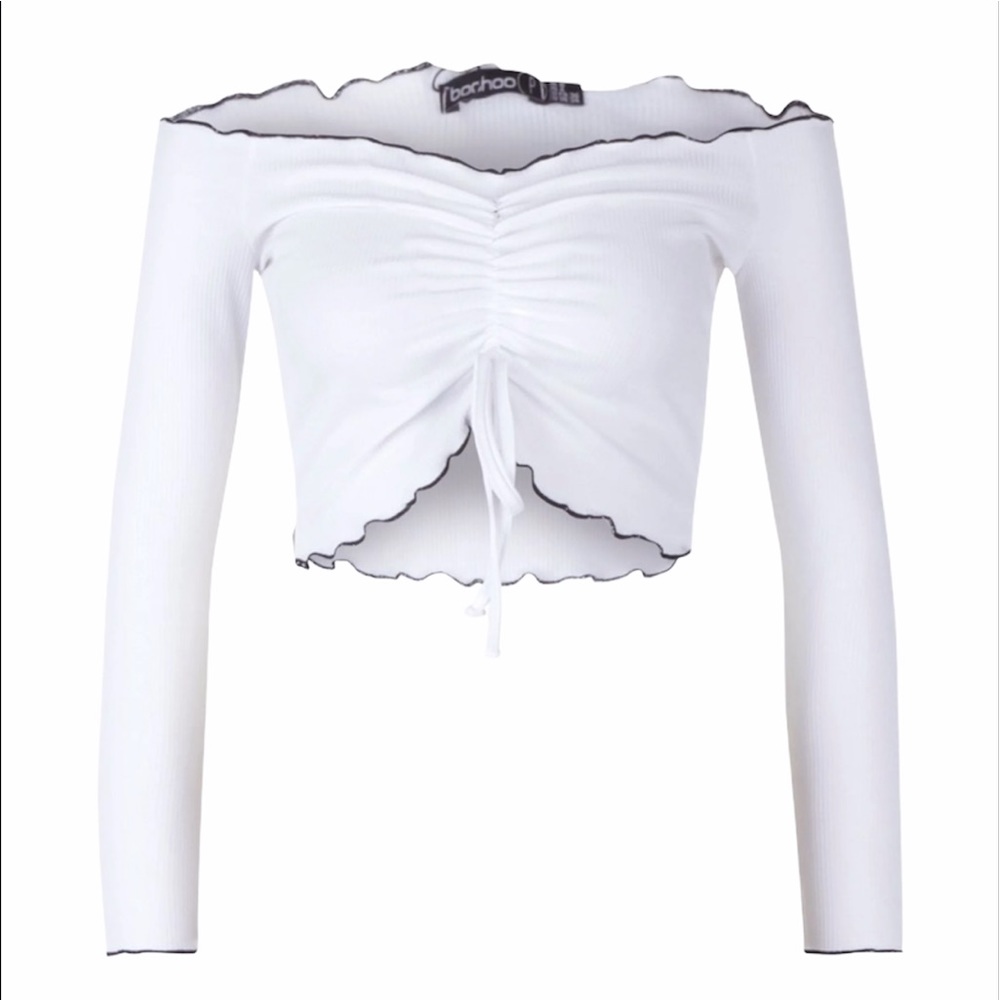 White Ruched Top - Picture 2 of 2
